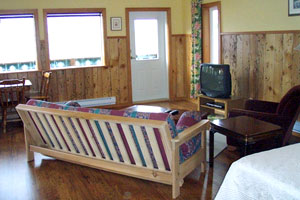 Lounge area at Jan's Place, Sointula, B.C.