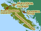 North Vancouver Island map